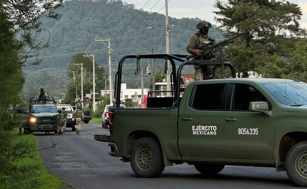 Enfrentamiento entre elementos del ejército y grupo criminal en Michoacán (24/06/2025). Foto: Charbell Lucio