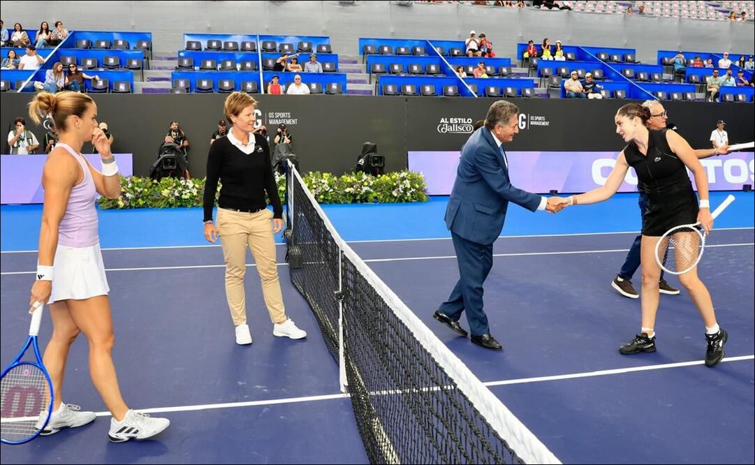 Partido de Maria Sakkari y Elsa Jacquemot en el Guadalajara Open quedó suspendido por intensa lluvia y se reprogramó para mañana / FOTO: Cortesía Guadalajara Open