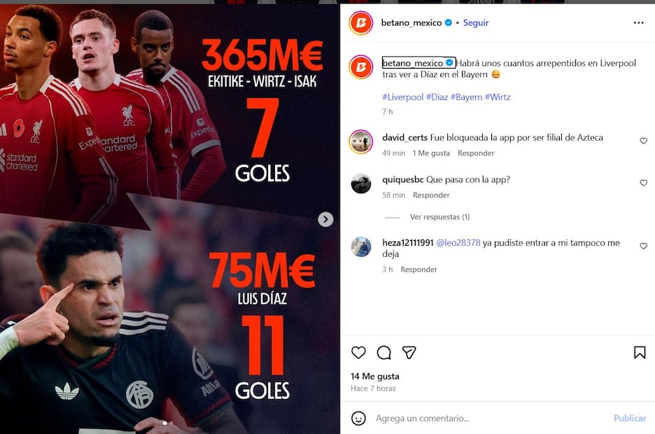 Bet365 y Betano presentan app y webs caídas. Usuarios reclaman. Foto: Captura de pantalla