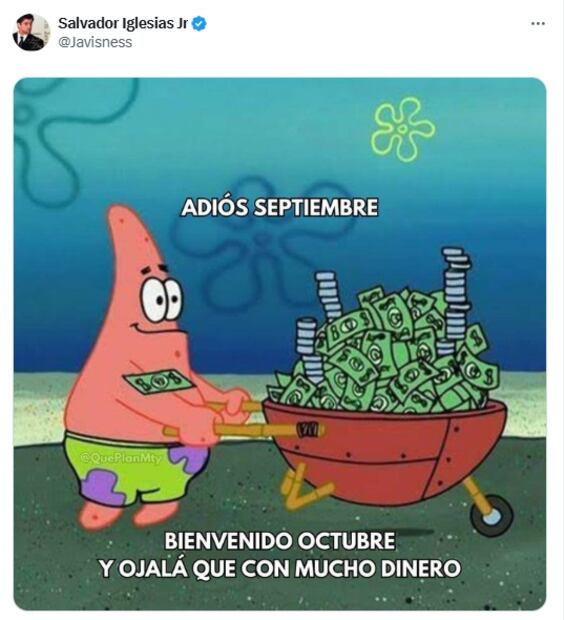 Los mejores memes para dar la bienvenida a octubre 2025. Fuente: X