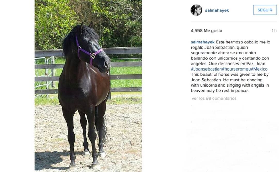 Salma Hayek agradece a Joan Sebastian