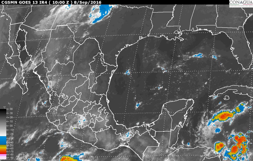 Un canal de baja presión en el sureste mexicano se combinará con la onda tropical número 27 que se aproximará a la Península de Yucatán (Conagua)