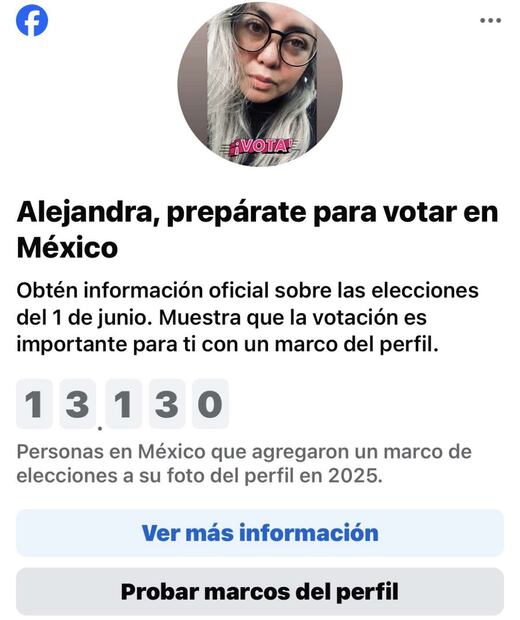Internautas han reportado que Facebook realiza un llamado al voto y agrega un marco para la foto de perfil. Foto: Captura