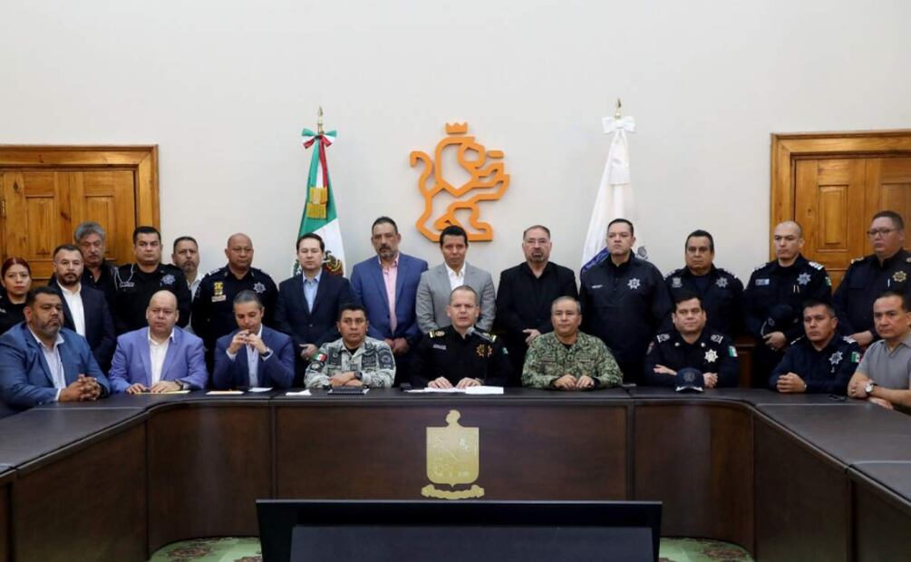 Reunión de autoridades del Gobierno de Nuevo León para sumarse a la estrategia de seguridad del Gobierno Federal (07/02/2025). Foto: Especial