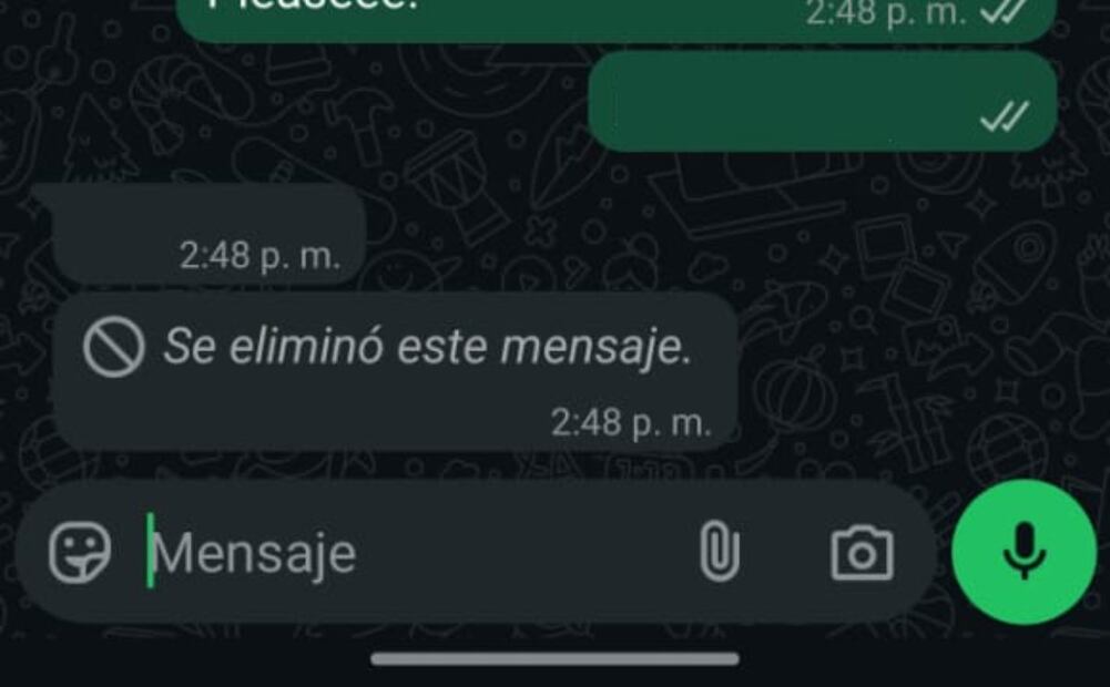 WhatsApp: truco para leer los mensajes eliminados por otros. Imagen: captura de pantalla