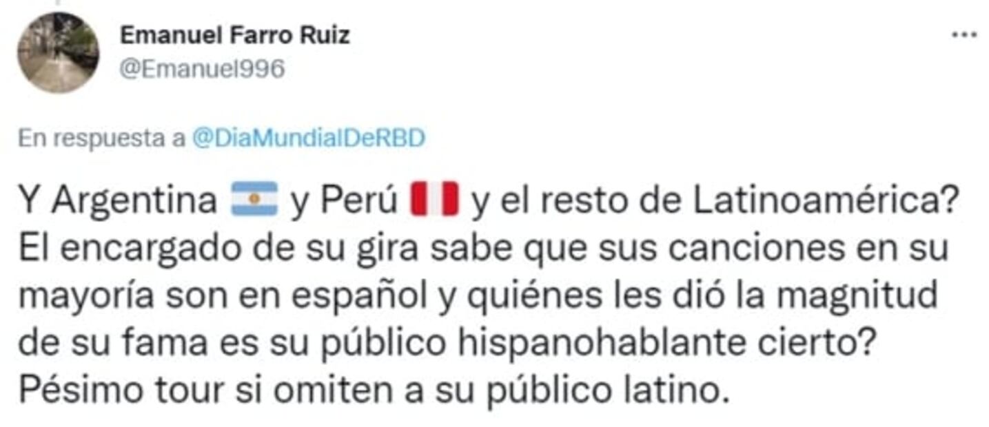 Fans critican gira de RBD por no incluir más países latinos: "Es una falta de respeto"