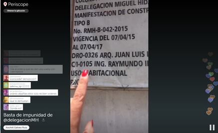 Xóchitl exhibe obra ilegal a través de Periscope