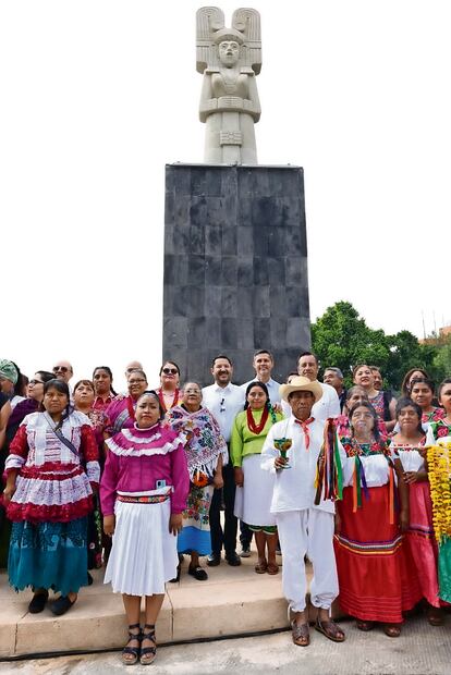 La Joven de Amajac es un símbolo de reivindicación de los pueblos indígenas, de las mujeres y de la lucha anticolonialista y antirracista, resaltó Martí Batres. Foto: Berenice Fregoso | El Universal y Especia