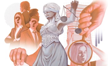 Más de 200 aspirantes a jueces, con escándalos; EL UNIVERSAL lanza lupa judicial. Ilustración de Liliana Pedraza
