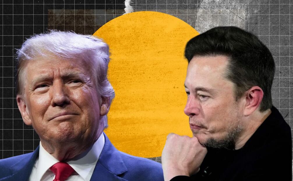 Recapitulamos la polémica entre el presidente de Estados Unidos y el magnate dueño de Tesla. Ilustración: Especial.