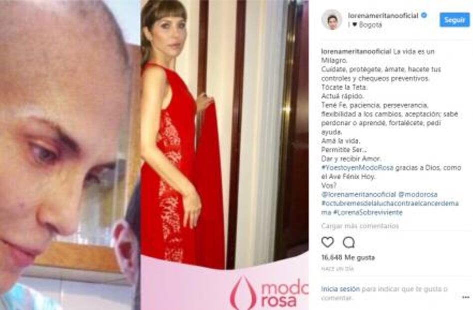 "Tócate la teta", aconseja Lorena Meritano para combatir cáncer