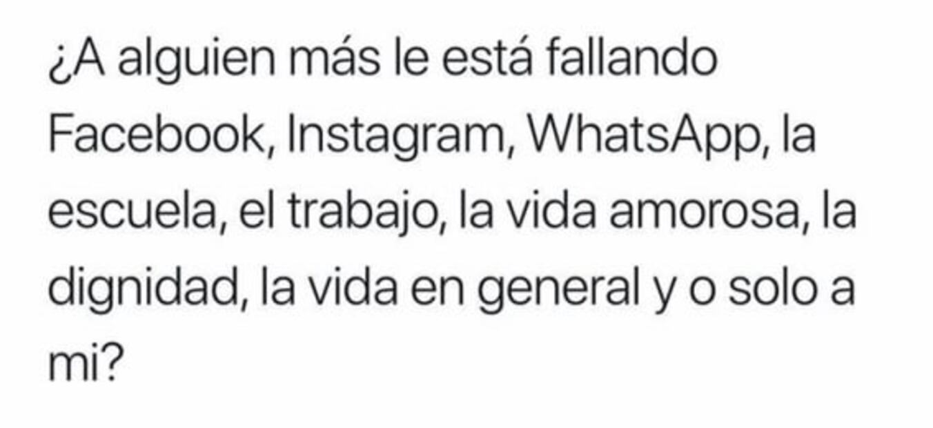 Los memes de las fallas de Facebook, Instagram y WhatsApp