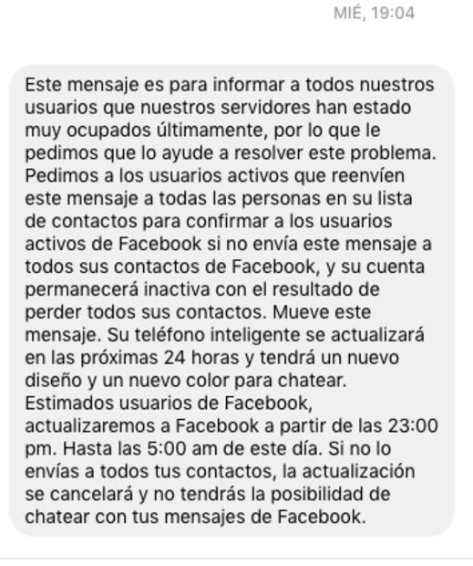 Tras caída, circula falsa cadena para recuperar tu Facebook