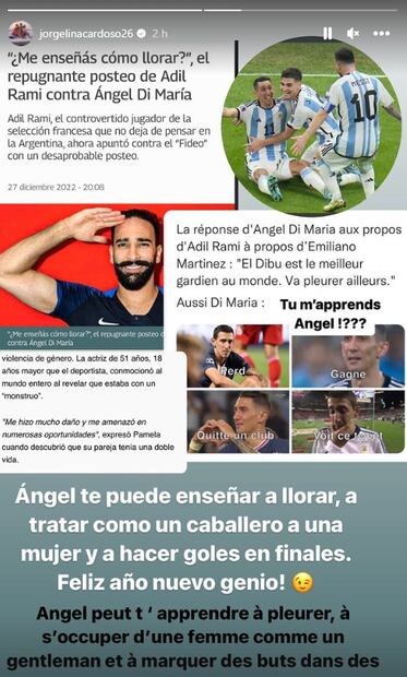La esposa de Ángel Di María encendió la polémica con un campeón del mundo francés 