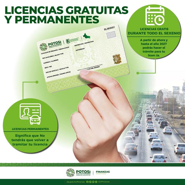 Licencia permanente en San Luis Potosí. Foto: Secretaría de Finanzas San Luis Potosí