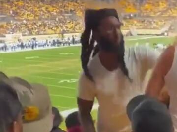 Mujer es golpeada por un aficionado en partido de Pittsburgh vs Detroit de la NFL
