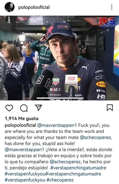Polo Polo y la vez que defendió a Checo Pérez de Max Verstappen: “Vete a la mier..."