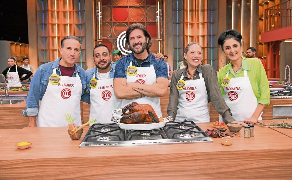 Plutarco Haza, LF. Peña, Bobby Larios, Andrea Noli y Bárbara T. (27/03/2025) Foto: TV Azteca