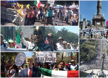 Marchas contra Donald Trump llegan al Ángel de la Independencia
