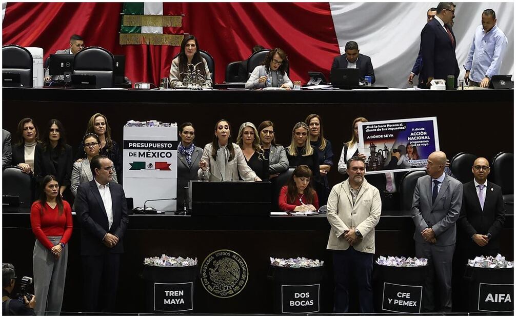 Sesión en la Cámara de Diputados para aprobar el presupuesto de egresos 2025. Foto: Berenice Fregoso/EL UNIVERSAL
