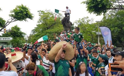 Festejan triunfo de México vs. Alemania en plazas de México