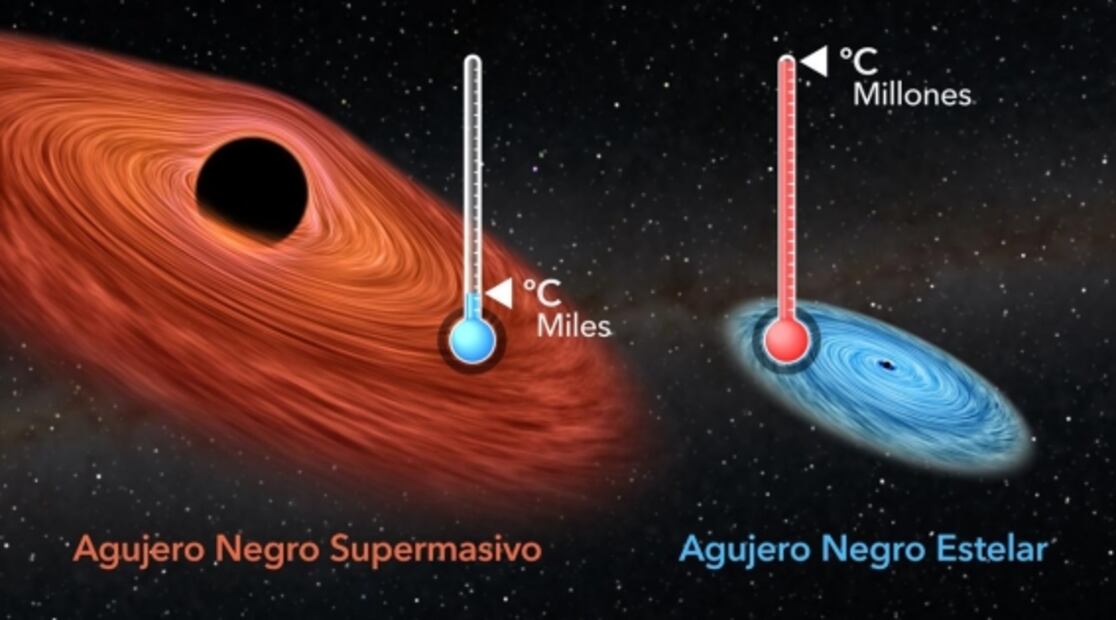 Entre más grande es un agujero negro, su capacidad de absorción es menor