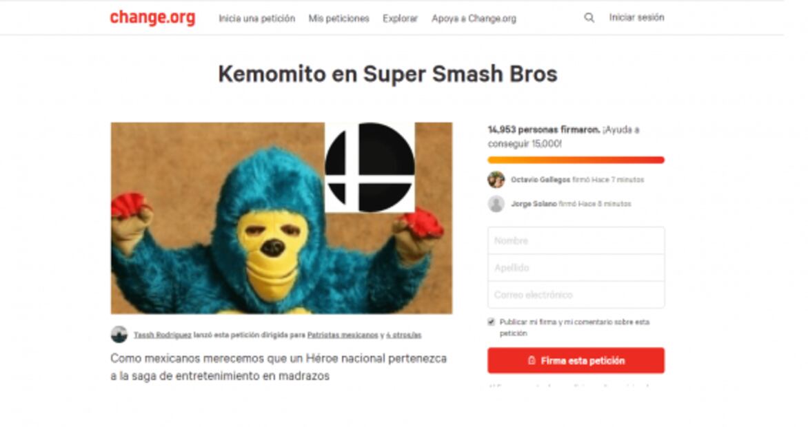 Lanzan petición para incluir a Kemonito al Super Smash Bros