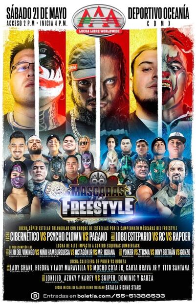 Lady Shani crea 'Máscaras del Freestyle', peculiar función de lucha libre y freestyle