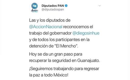 Diputados del PAN festejan detención, pero se equivocan de criminal