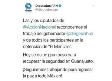 Diputados del PAN festejan detención, pero se equivocan de criminal