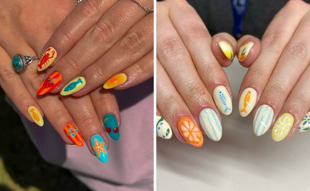 Las frutas también viven un auge en el nail art. Foto: Especial. Instagram @nails_bylaurel @nails.with.hailsb