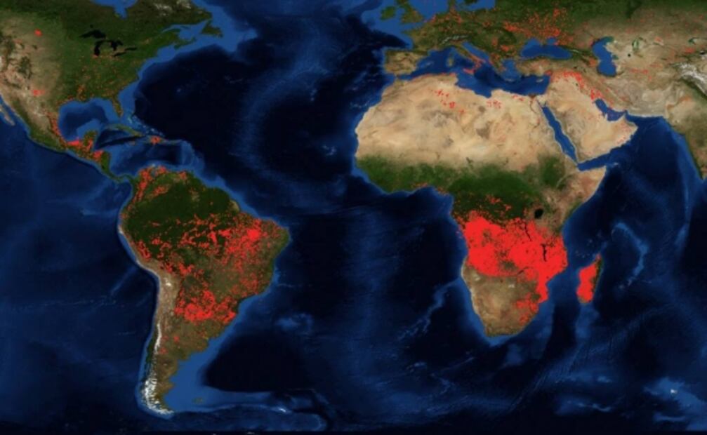 Así se ven los incendios en África; son más que en la Amazonia