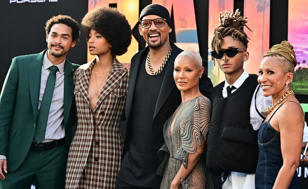 Trey Smith, Willow Smith, Will Smith, Jada Pinkett Smith, Jaden Smith y Adrienne Banfield-Norri asisten al estreno en Los Ángeles de "Bad Boys: Ride or Die" en el Teatro Chino TCL en Hollywood, California, el 30 de mayo. 2024. Foto: Frederic J. Brow/AFP.