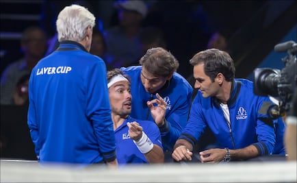 Nadal y Federer dan consejos a Fognini en pleno partido