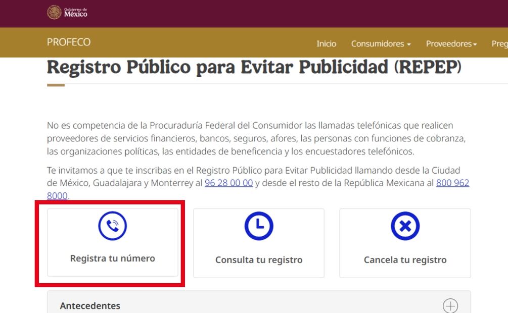 llamadas spam. Imagen: captura de pantalla