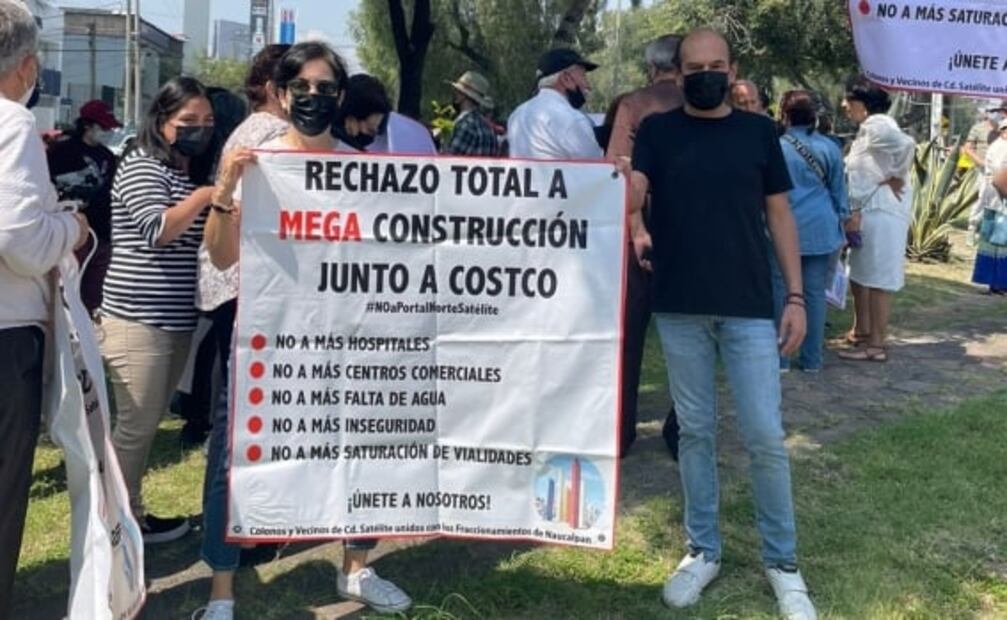 Con "clausura ciudadana", vecinos de Satélite protestan por construcción de centro comercial Portal Norte
