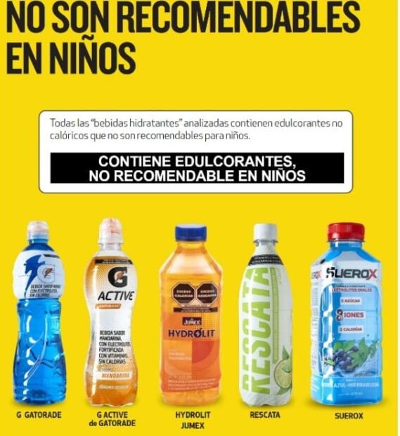 G Gatorade, Hydrolit Jumex y Suerox, bebidas hidratantes no recomendables para niños, según Profeco