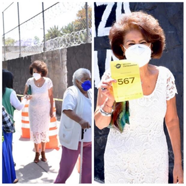 Vacunan en Prepa 5 a alcaldesa de Tlalpan 