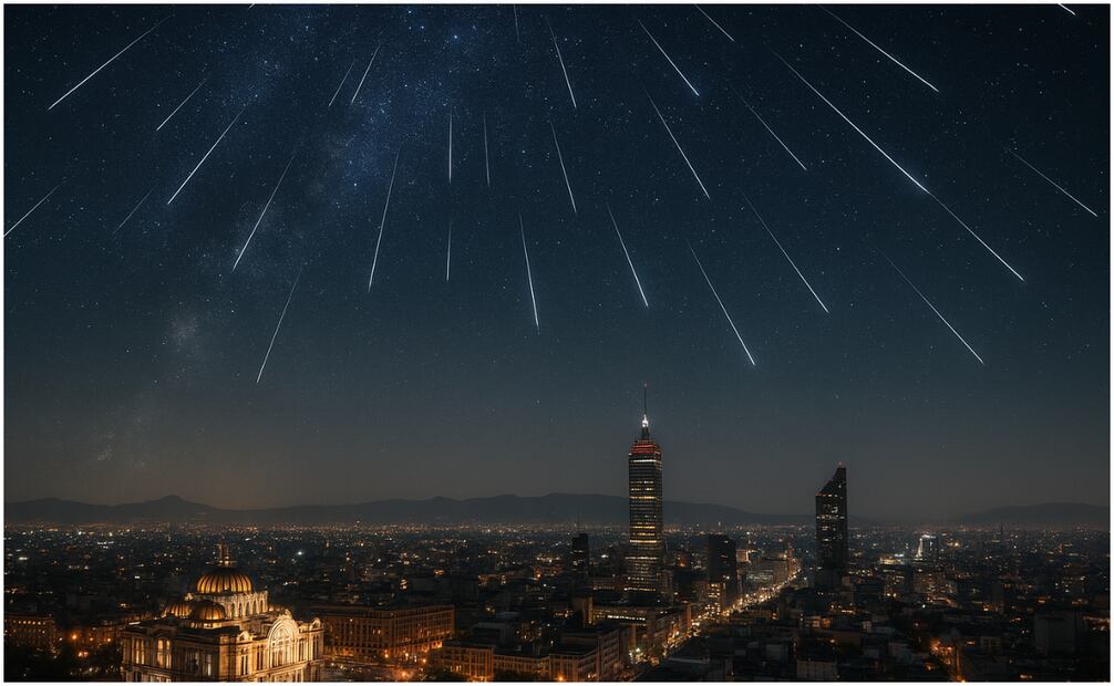 Lluvia de estrellas Oriónidas 2025. Foto: Imagen generada con IA