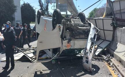 Chofer de combi huyó del lugar tras volcadura en Periférico Norte, reportan autoridades