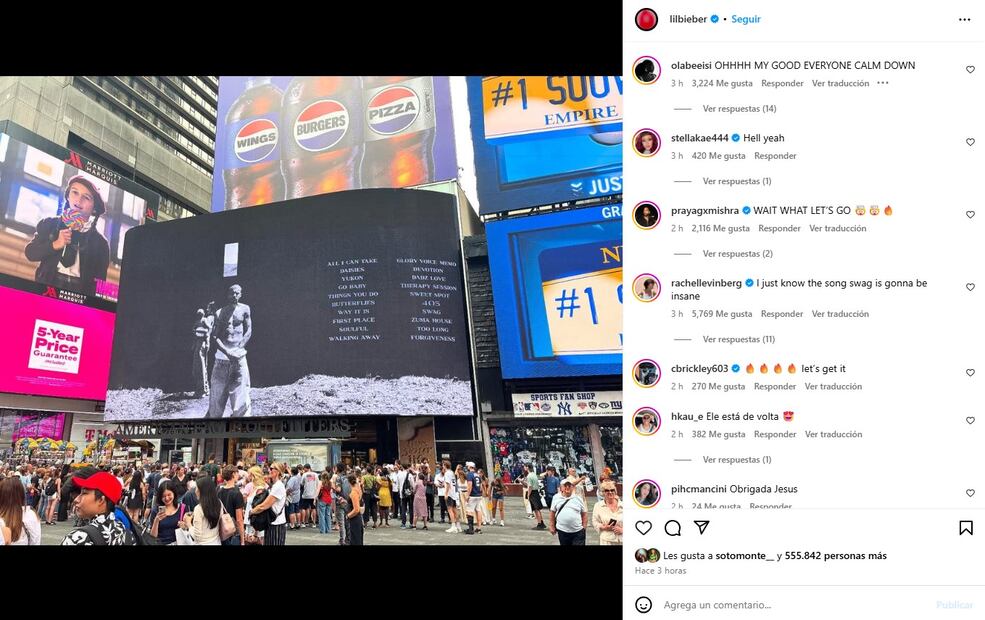 Promocional con las nuevas canciones de "Swag" el nuevo álbum de Justin Bieber. Foto: @lilbieber (instagram)