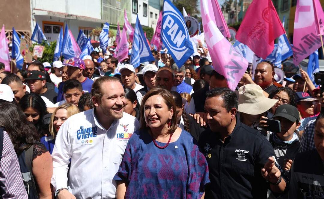 Santiago Taboada y Xóchitl Gálvez recorrieron el Mercado Escuadrón 201, en Iztapalapa. Foto: Especial