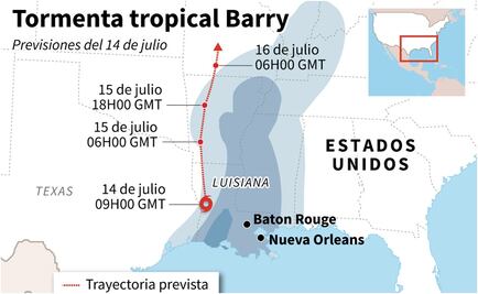 Barry avanza debilitado por Luisiana, sigue el riesgo de inundaciones
