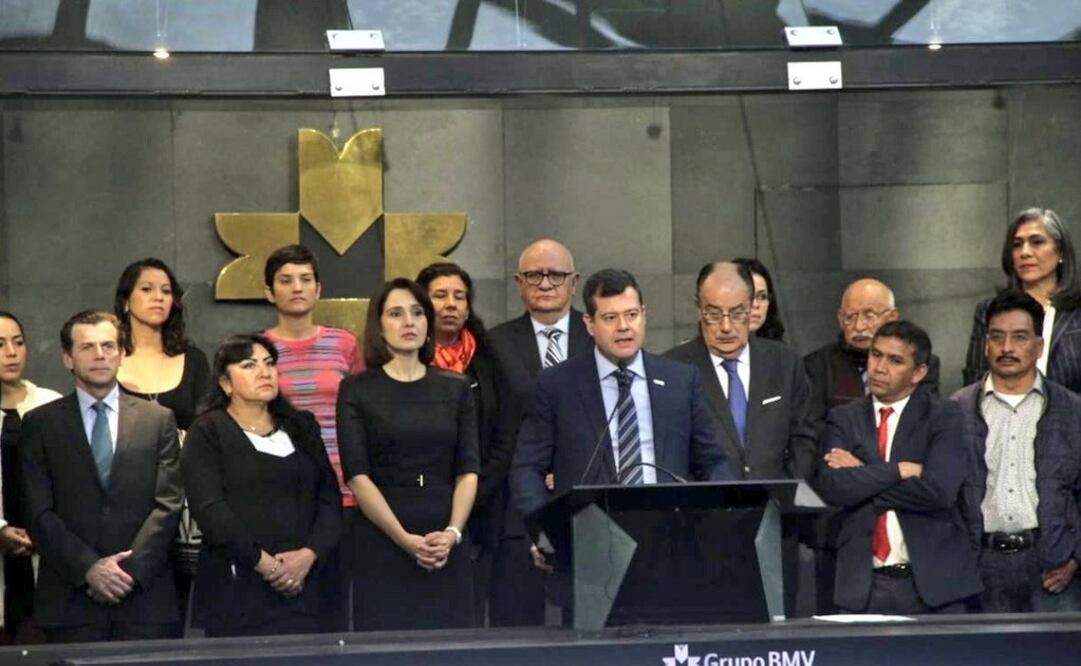 El jefe de Gobierno, José Ramón Amieva, durante un evento en la Bolsa Mexicana de Valores. (Fotografía: Especial)