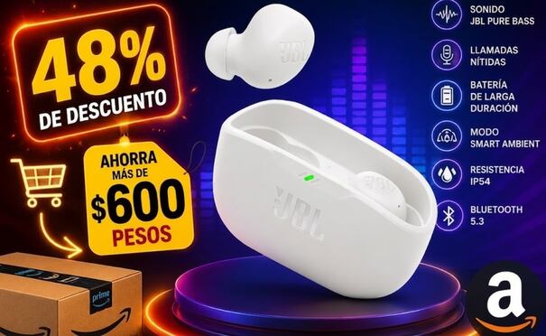 Gracias a su diseño inalámbrico, estos audífonos son una excelente opción para quienes realizan actividades en movimiento. Foto: IA