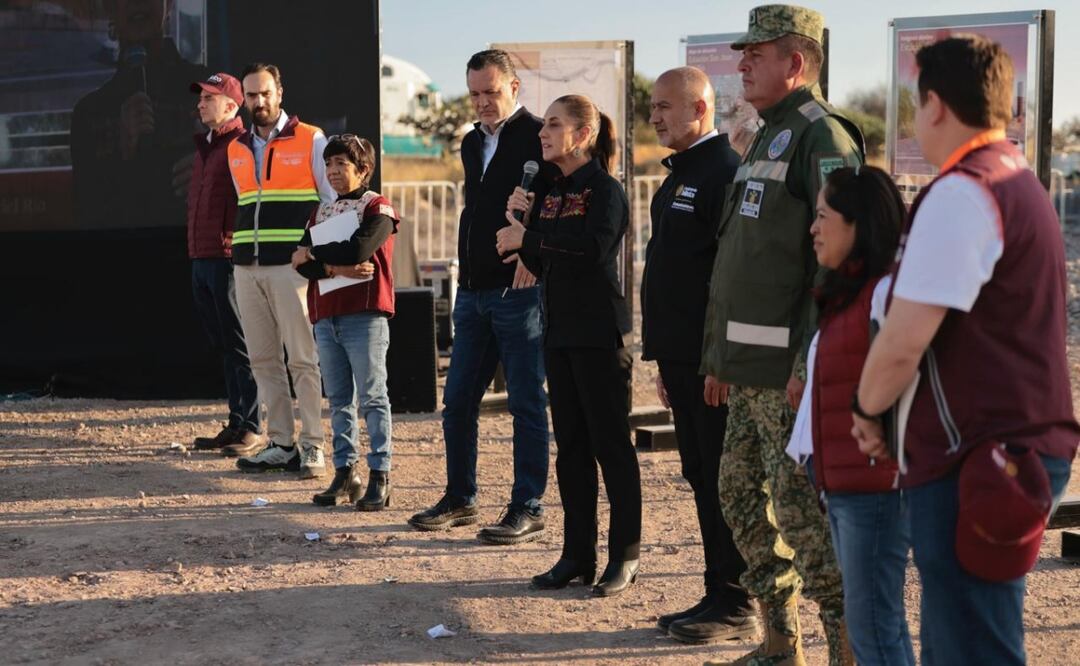 Claudia Sheinbaum Pardo durante la supervisión de la construcción del Tren México-Querétaro (20/12/2025). Foto: Presidencia