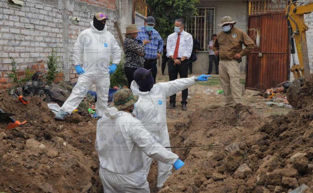 Localizan 32 cuerpos en fosa clandestina dentro de finca en Guanajuato (04/08/2025). Foto: Especial