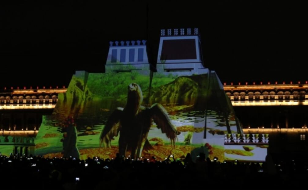 Fotos y video. Inauguran "Memoria Luminosa", maqueta del Templo Mayor en el Zócalo de la CDMX