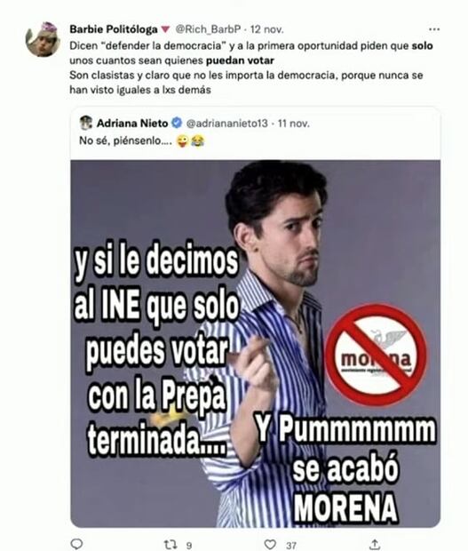 "Que solo los de prepa terminada voten"; marcha en defensa del INE vuelve a abrir la herida del clasismo en México