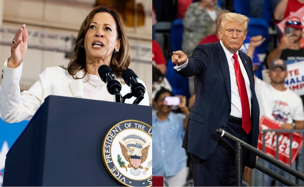 Trump acusa a Biden y a Harris de ser responsables de una ola de delitos que vincula a la inmigración ilegal, algo que las estadísticas desmienten. Foto: AFP